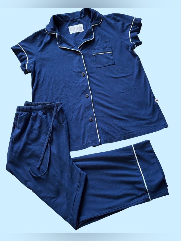 The Cat's Pajamas Set Pima Modal Knit Capri Set Navy